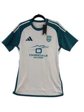 NEW Adidas Arsenal Oxendale Auto Group Soccer Jersey White/Teal Men's Size M